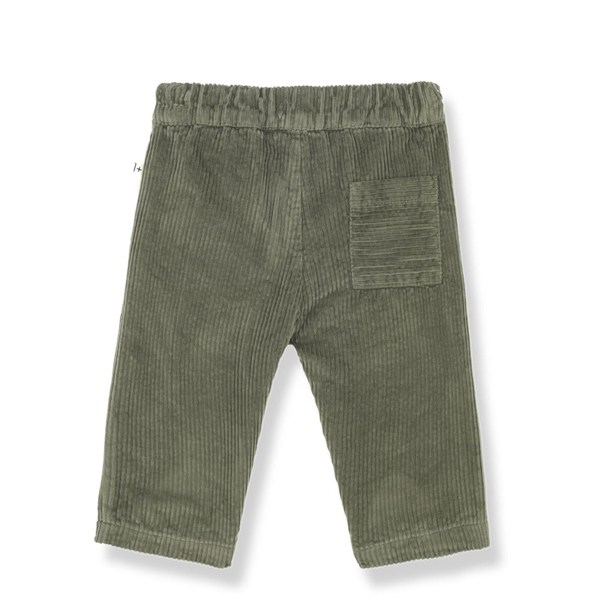 Corduroy Kids Pants with Elastic Waist in Olive