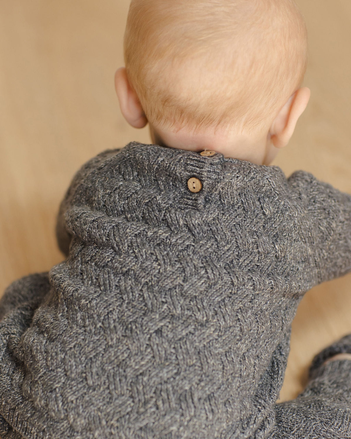 Recycled Polyester Pullover Knit Sweater in Heathered Indigo