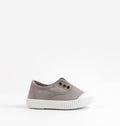 Washable Organic Cotton Slip On Canvas Kids Shoe in Grey