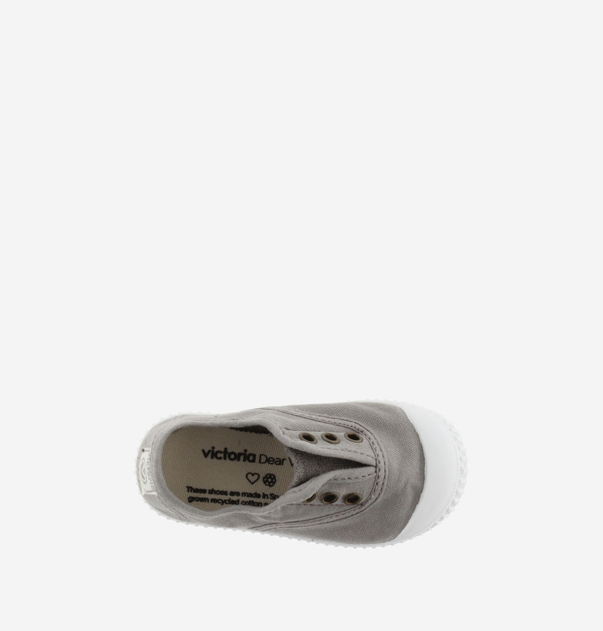 Washable Organic Cotton Slip On Canvas Kids Shoe in Grey