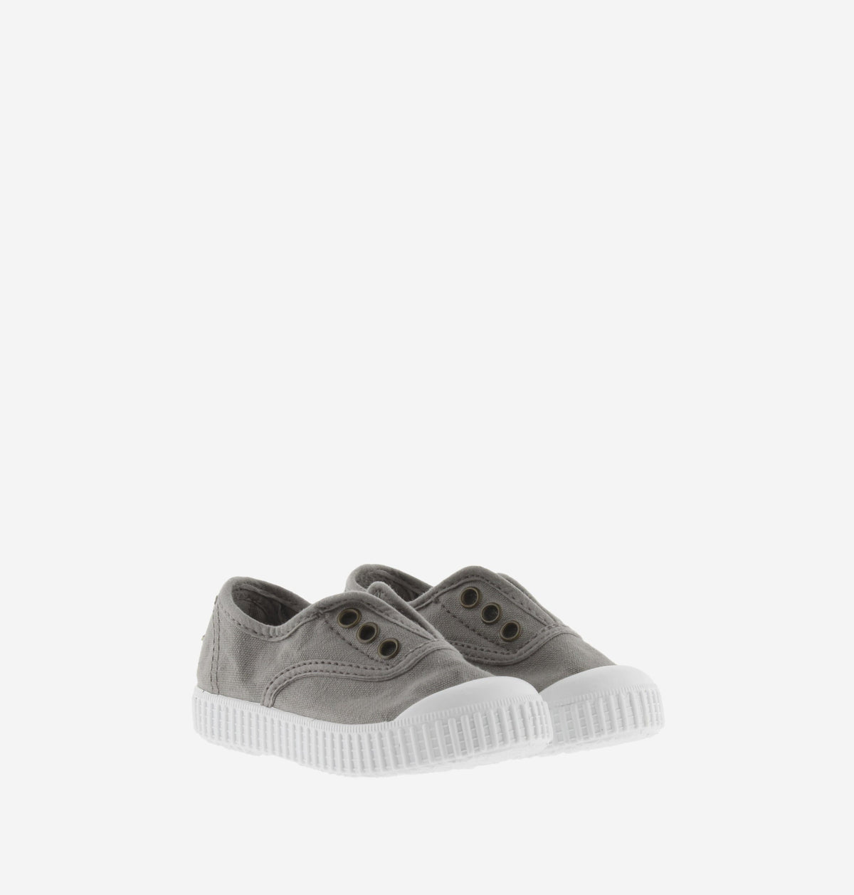 Washable Organic Cotton Slip On Canvas Kids Shoe in Grey