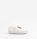 Washable Organic Cotton Slip On Canvas Kids Shoe in White