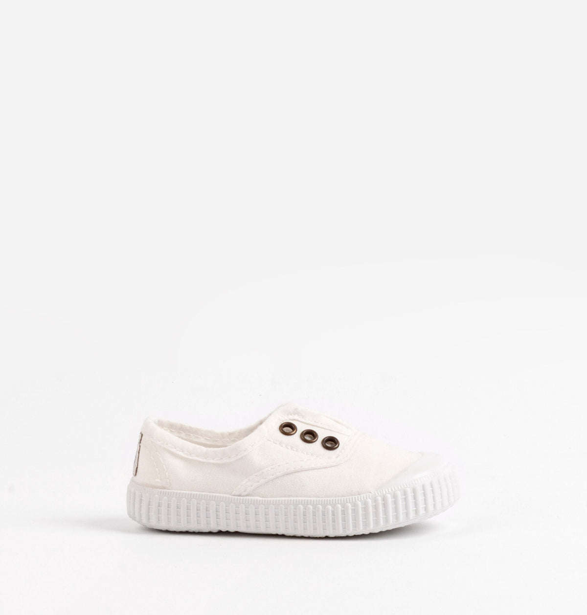 Washable Organic Cotton Slip On Canvas Kids Shoe in White
