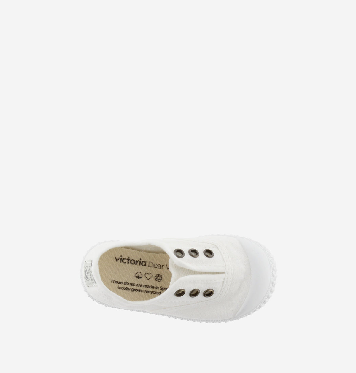 Washable Organic Cotton Slip On Canvas Kids Shoe in White
