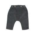 Micro Corduroy Organic Cotton Pants with Buttons in Anthracite