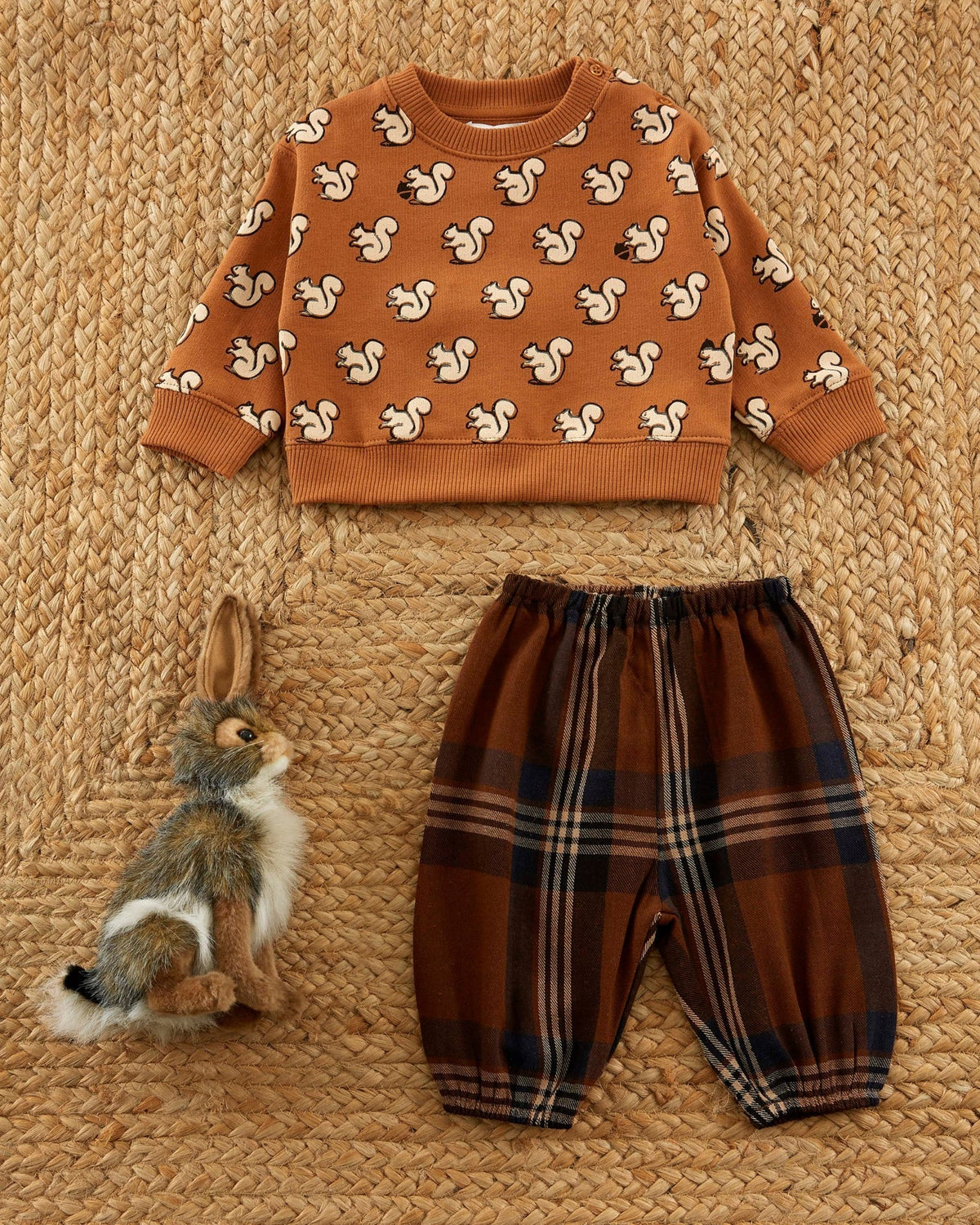 Soft Flannel Plaid Baby Pants with Elastic Waist Ankles