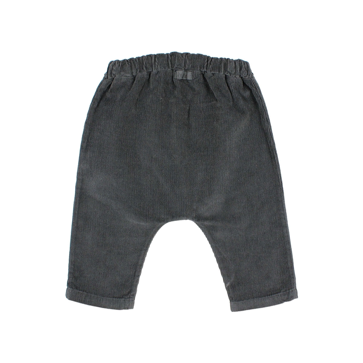 Micro Corduroy Organic Cotton Pants with Buttons in Anthracite