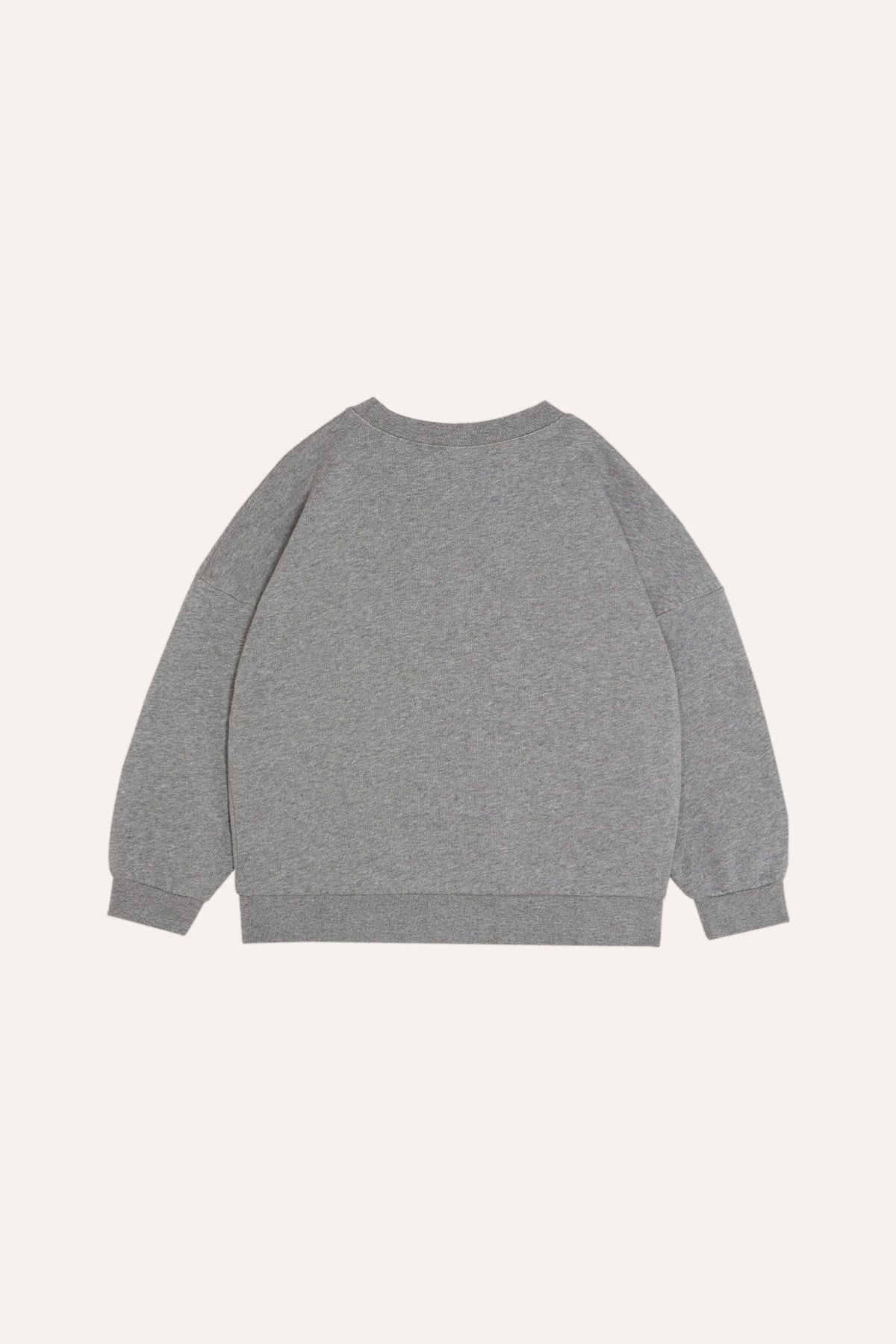 Sudadera extragrande de algodón orgánico con estampado de sombrero azul en gris