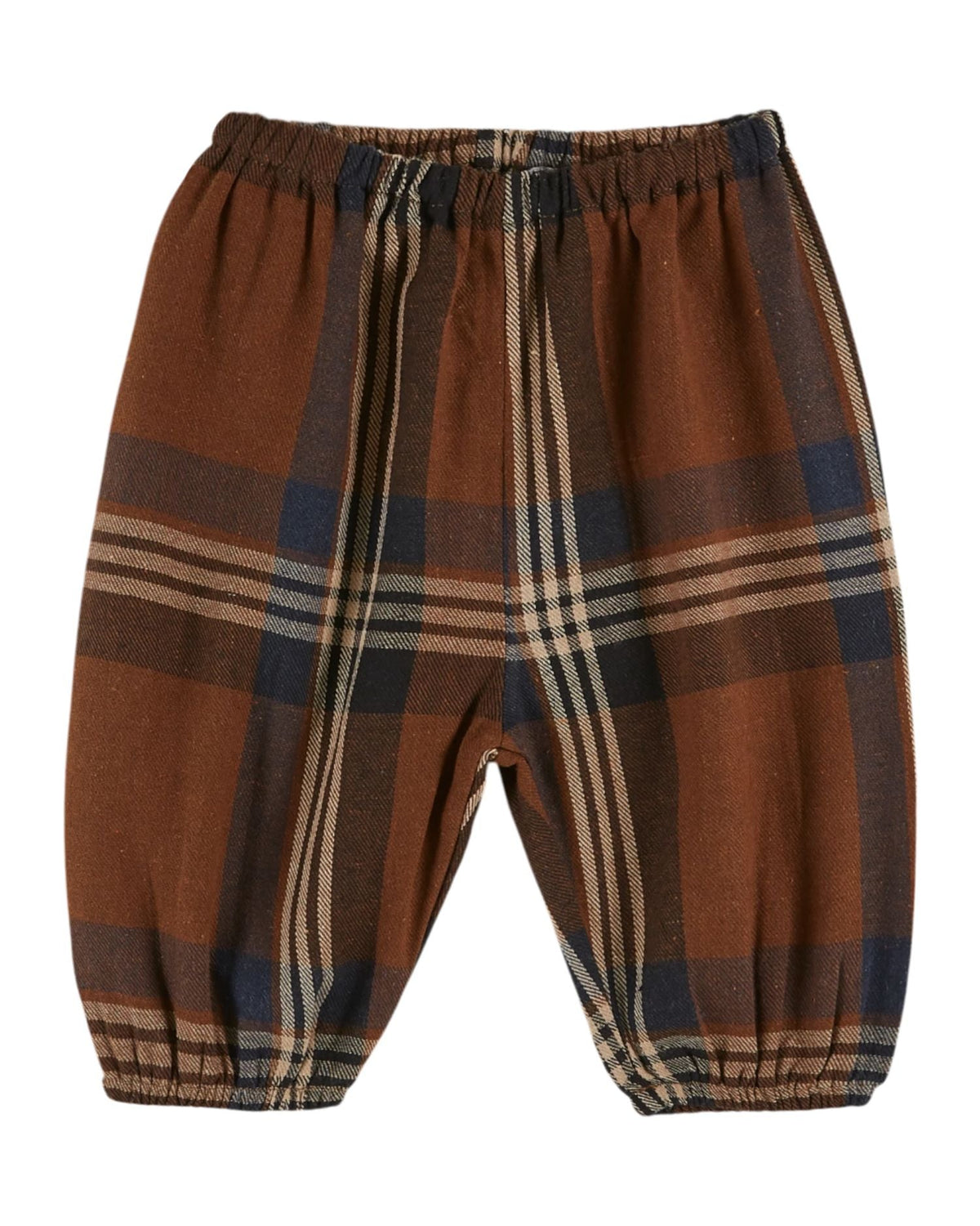 Soft Flannel Plaid Baby Pants with Elastic Waist Ankles