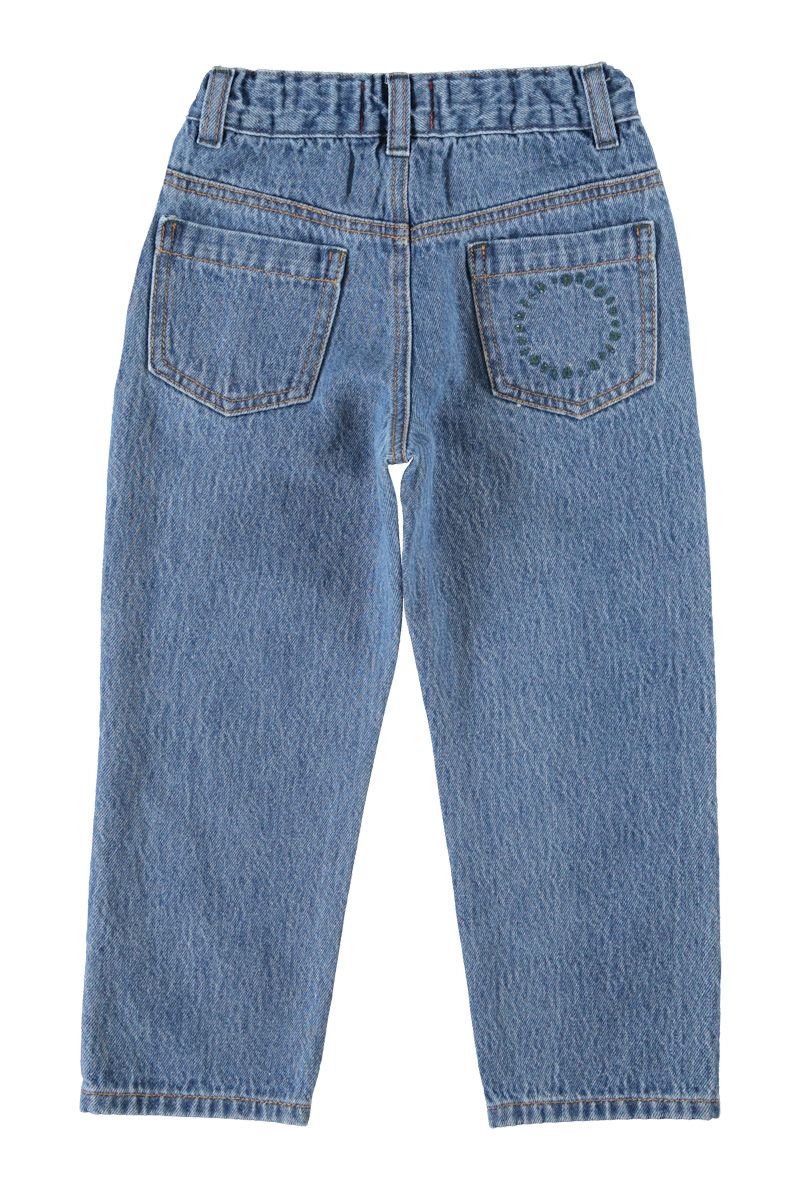 Unisex Light Denim Trousers with Adjustable Waist and Pockets