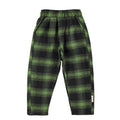 Unisex Kids Trousers with Elastic Waist Green Black Checkered