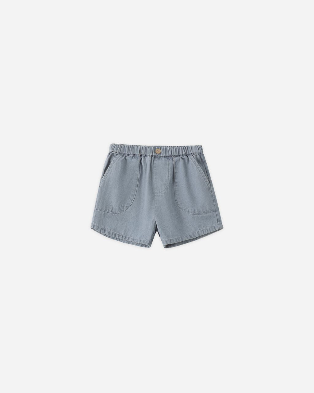 Shorts infantiles de diario de algodón orgánico tejido en Chambray