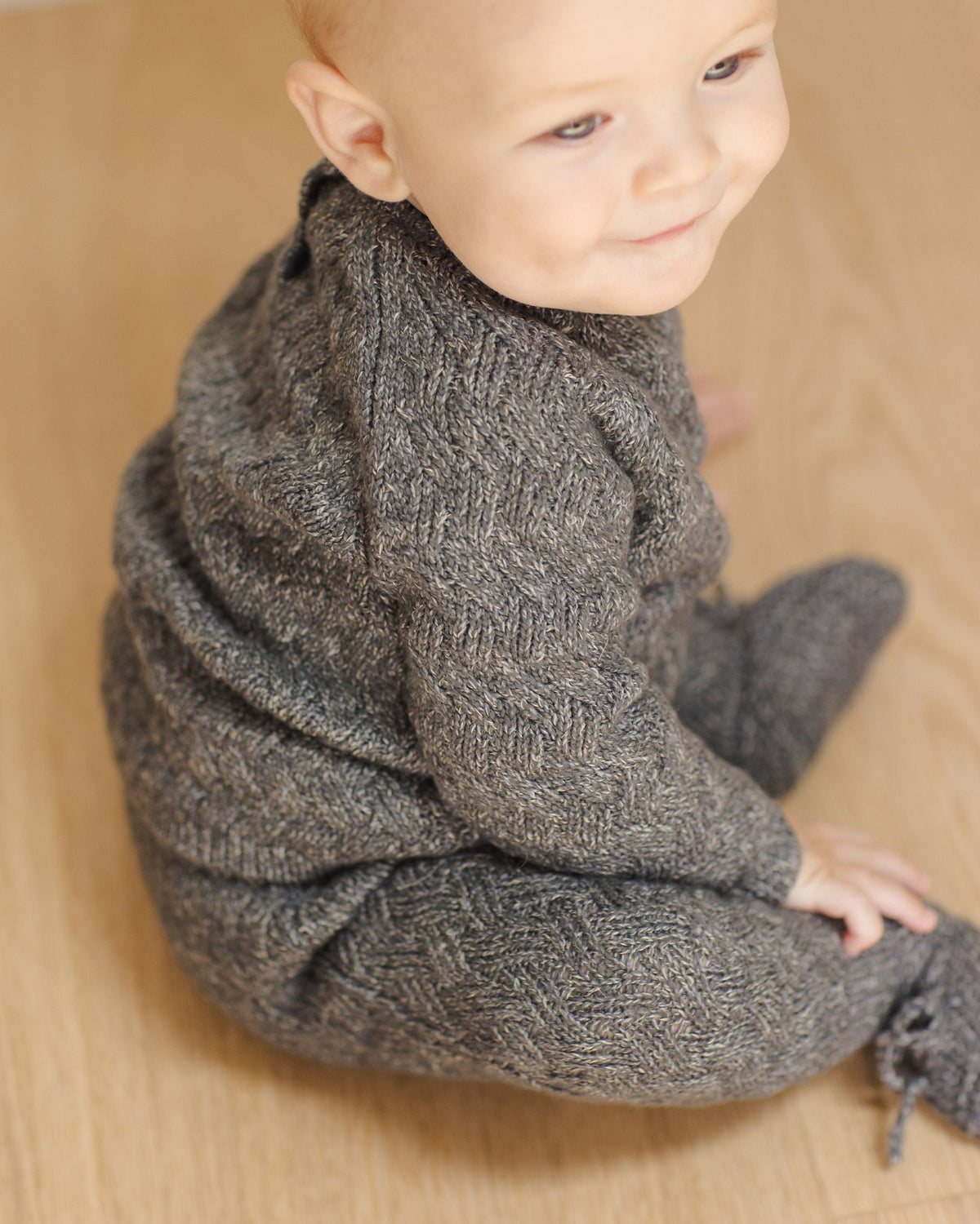 Recycled Polyester Pullover Knit Sweater in Heathered Indigo
