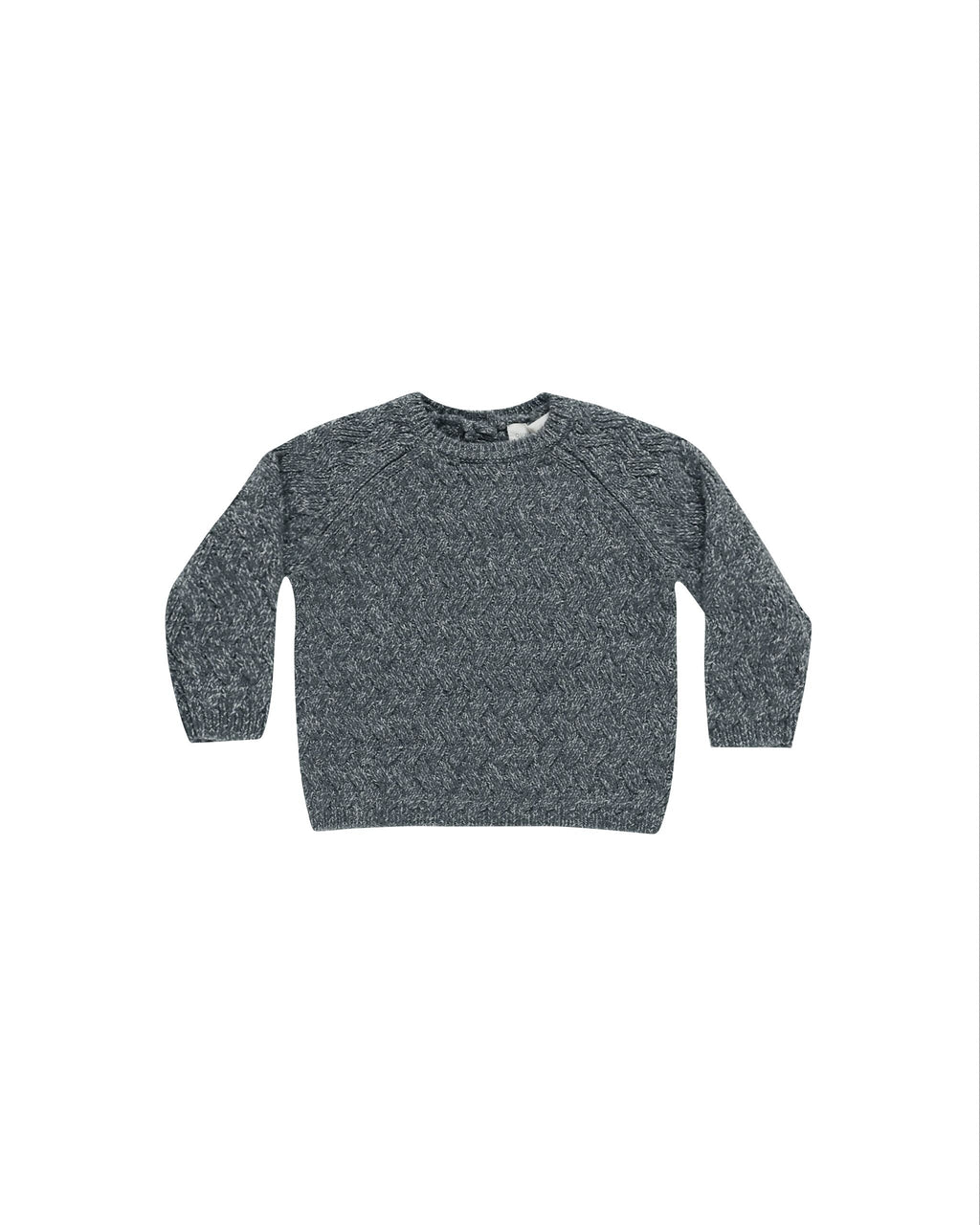 Recycled Polyester Pullover Knit Sweater in Heathered Indigo