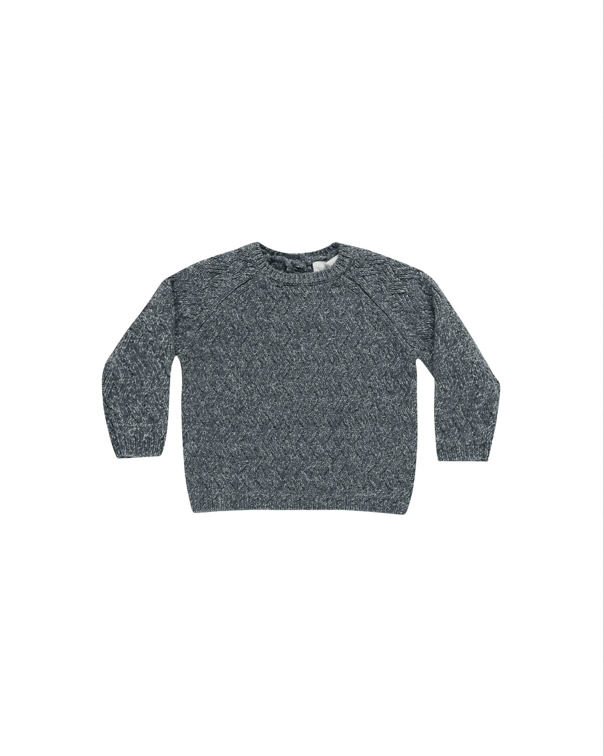 Recycled Polyester Pullover Knit Sweater in Heathered Indigo
