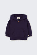 Brushed Cotton Baby Hoodie with Kangaroo Pocket in Navy