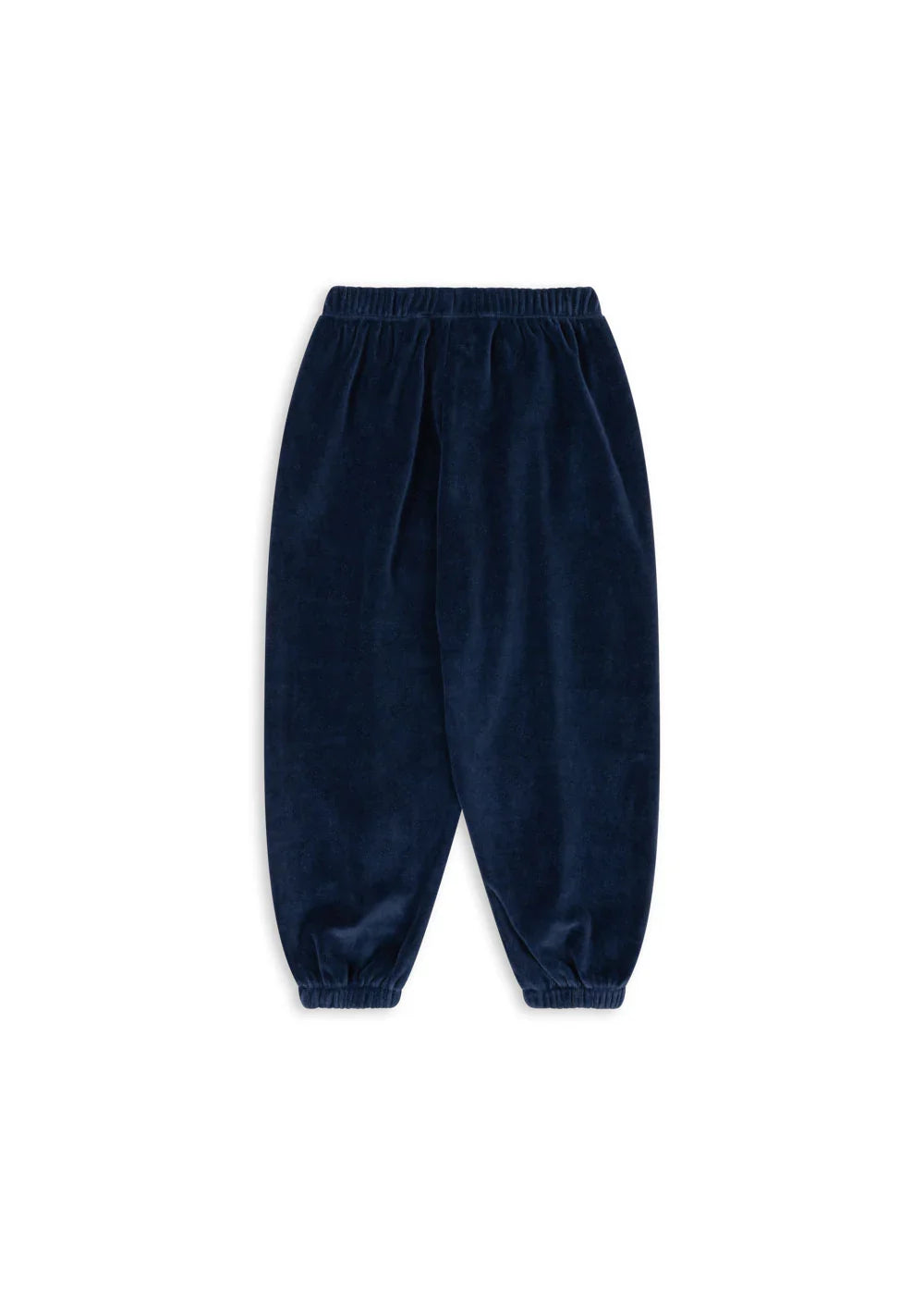 Velvet Organic Cotton Sweatpants with Elastic Cuffs in Dress Blue