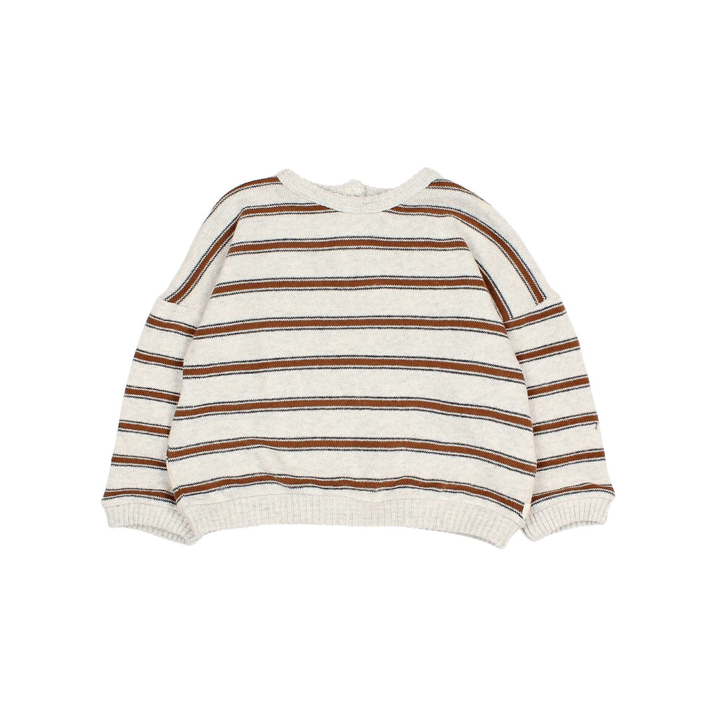Soft Striped Cotton Sweatshirt with Kangaroo Pocket