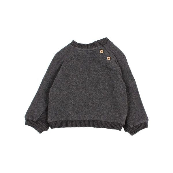 Soft Cotton Sweatshirt with Kangaroo Pocket in Anthracite