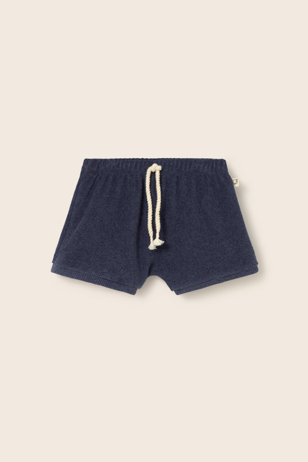 Terry Cloth Baby Shorts with Drawstring in Blue
