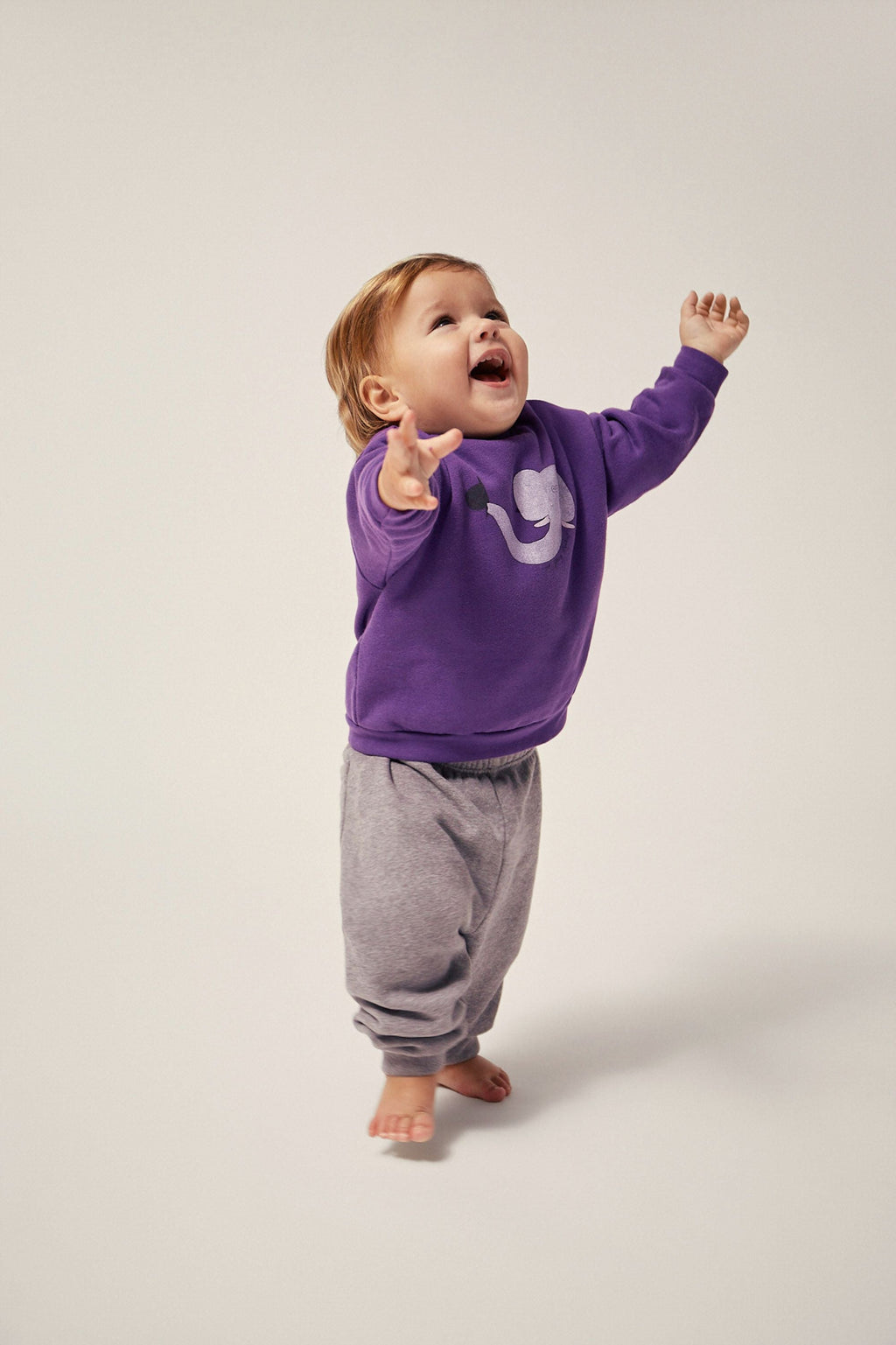 Organic Cotton Adjustable Waist Jogging Pants in Grey