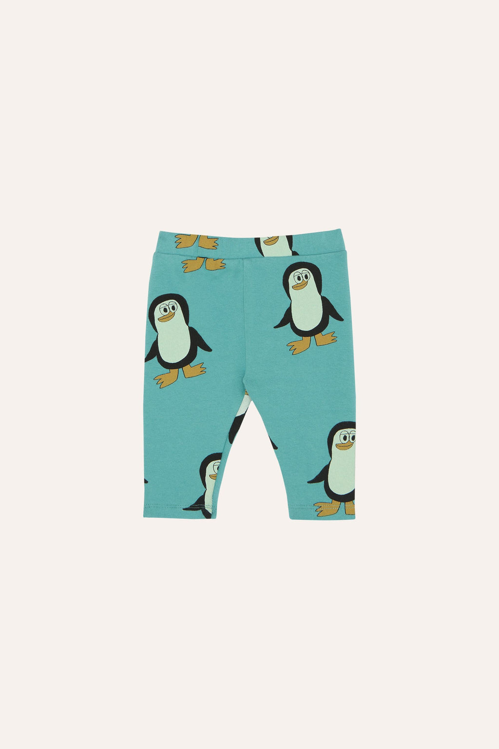 Organic Cotton Baby Leggings with Penguin Print in Light Blue