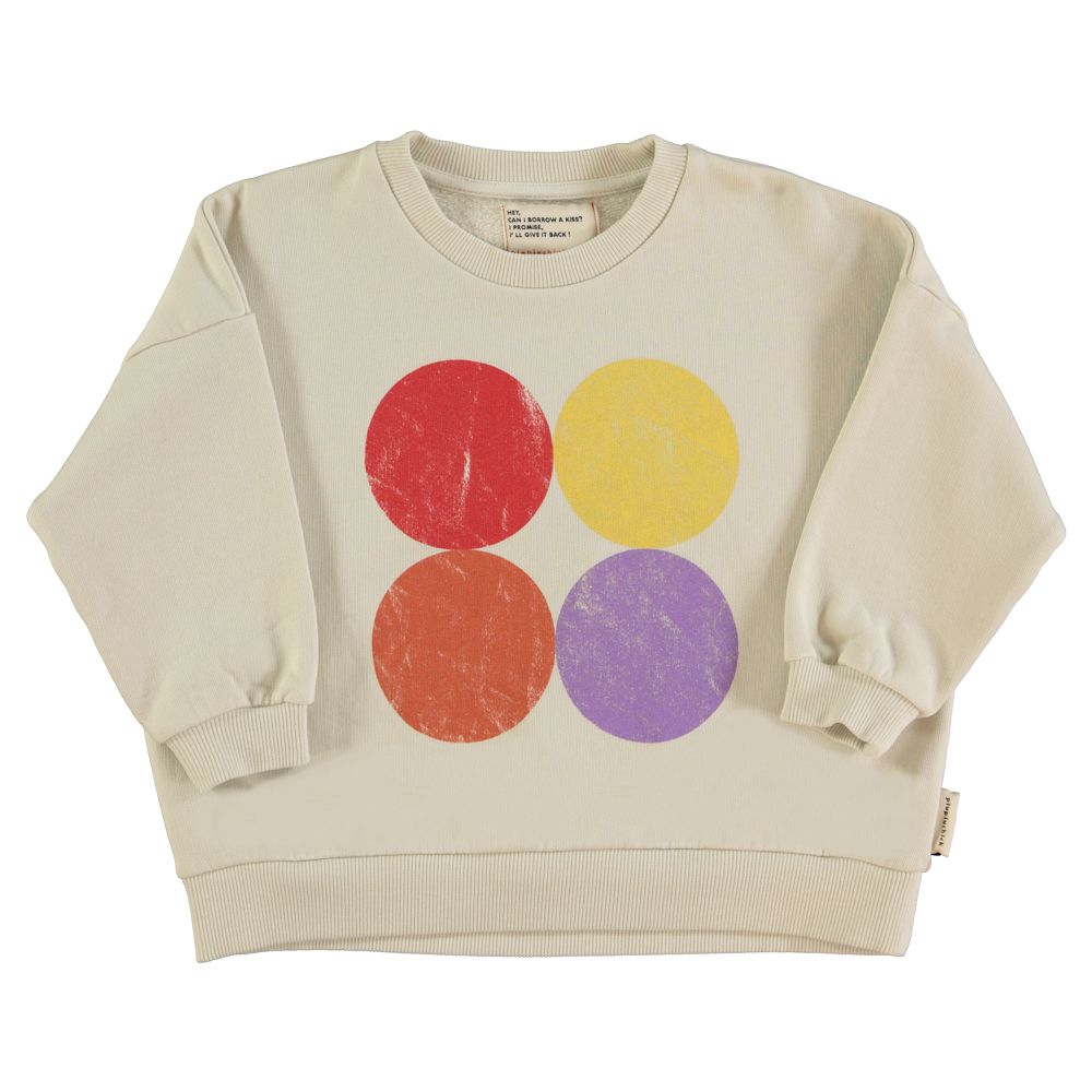 Sudadera unisex de felpa de algodón orgánico con estampado de círculos en crudo