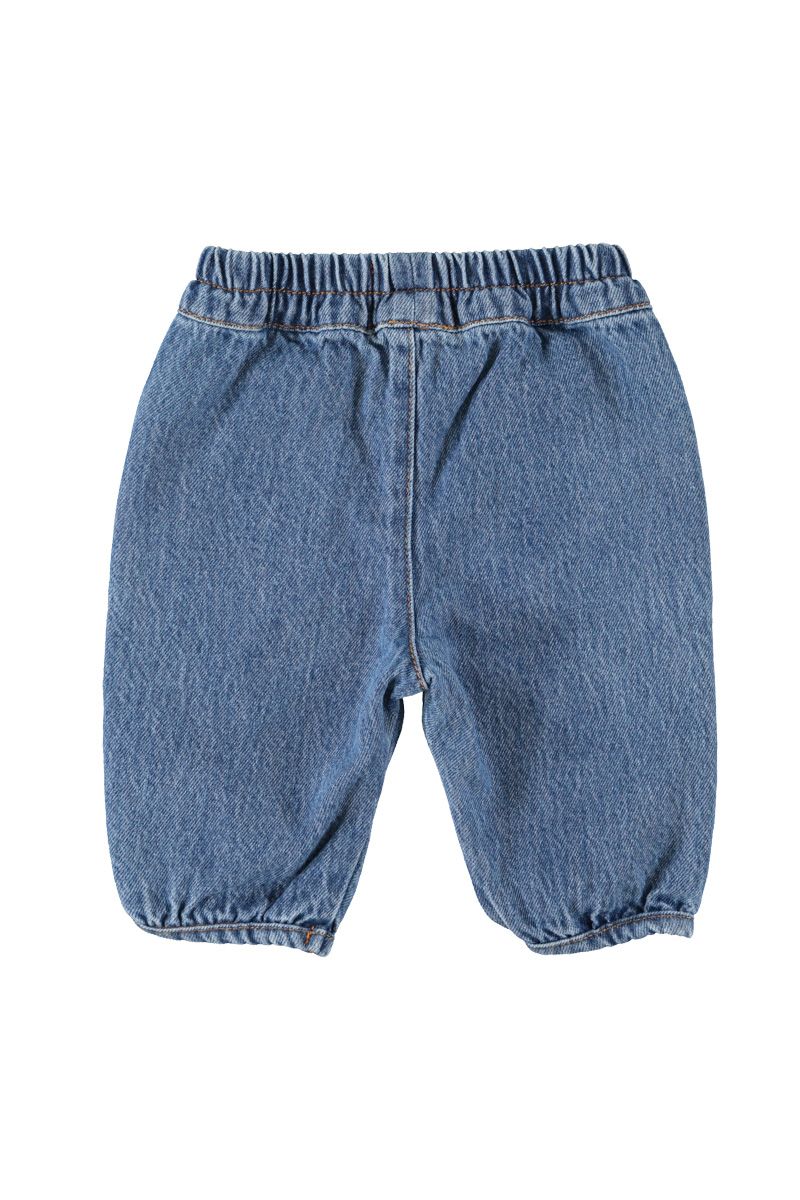 Unisex Light Denim Trousers with Adjustable Waist and Pockets