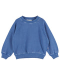 Sudadera de felpa de algodón orgánico teñida con pigmentos en azul Libellule