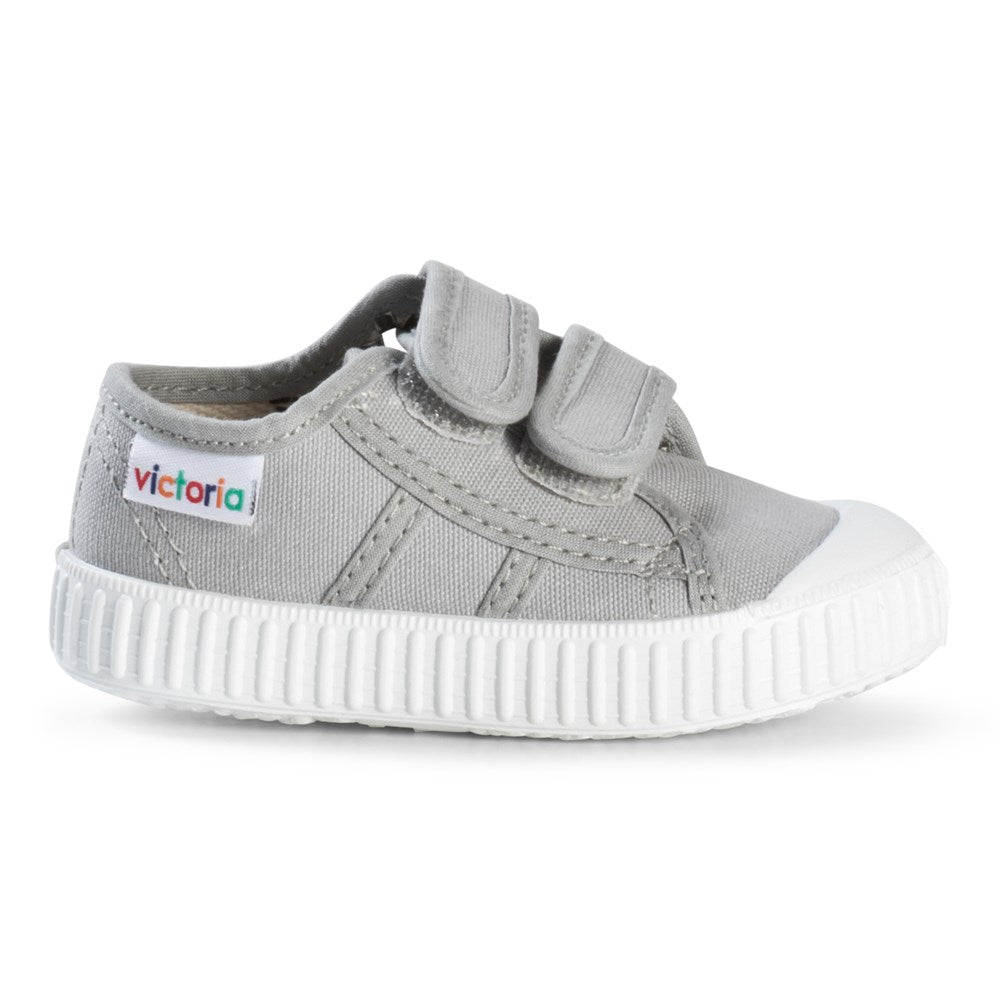 Cotton Kids Trainers with Twin Velcro Fastening in Zinc Grey