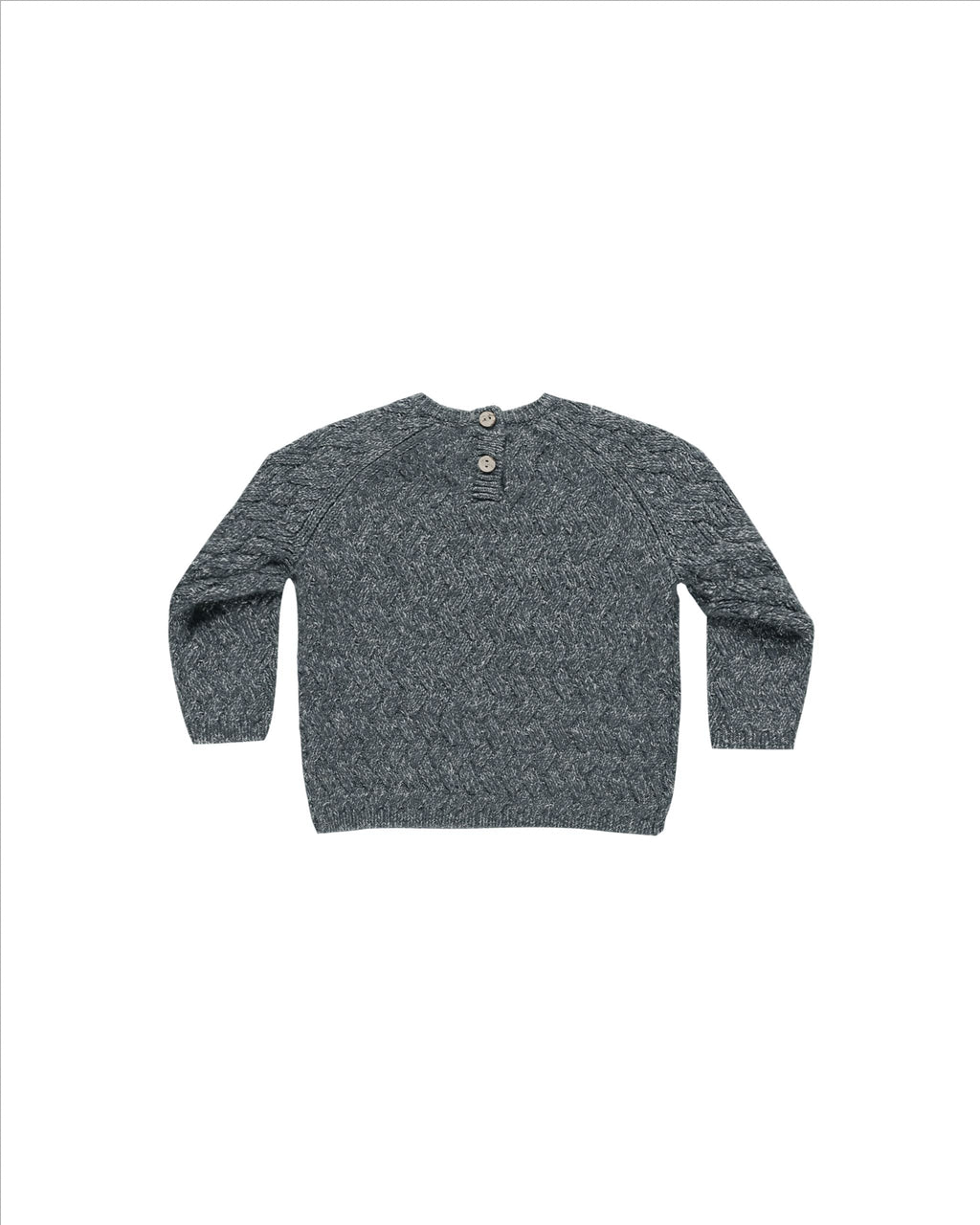 Recycled Polyester Pullover Knit Sweater in Heathered Indigo