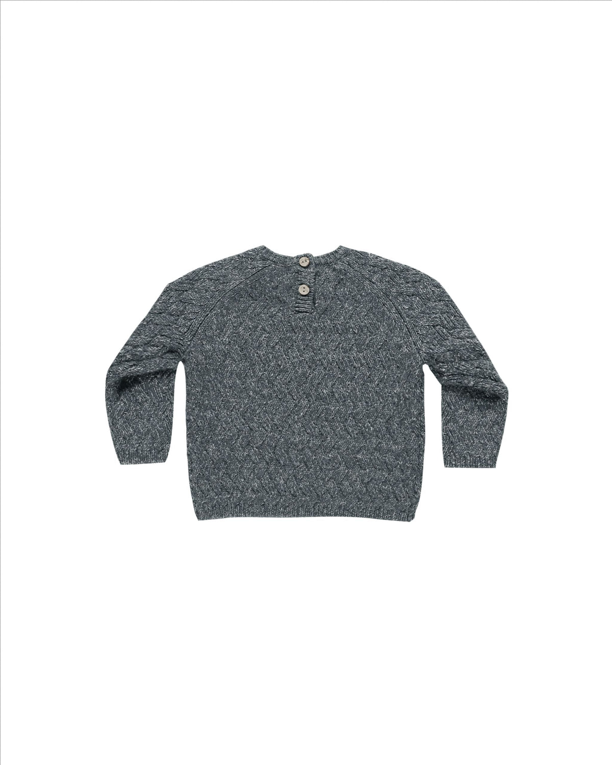 Recycled Polyester Pullover Knit Sweater in Heathered Indigo