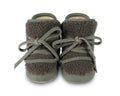 Leather and Shearling Pull On Winter Boots in Stone Nubuck