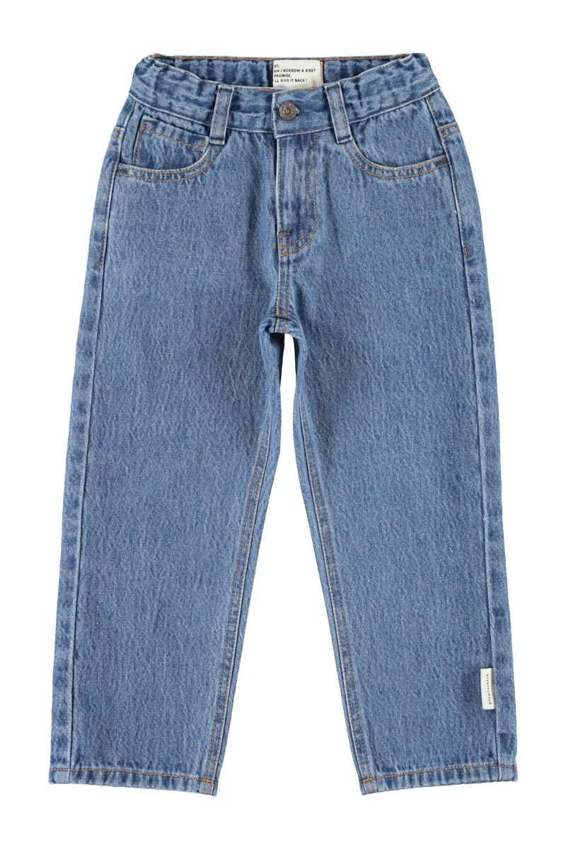 Unisex Light Denim Trousers with Adjustable Waist and Pockets