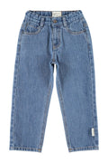 Unisex Light Denim Trousers with Adjustable Waist and Pockets