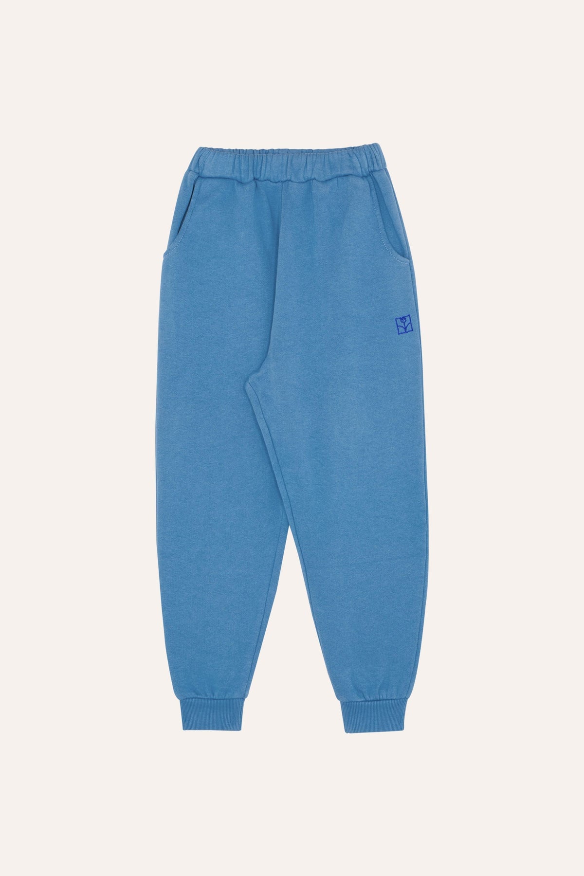Organic Cotton Jogging Pants with Elastic Waist in Blue