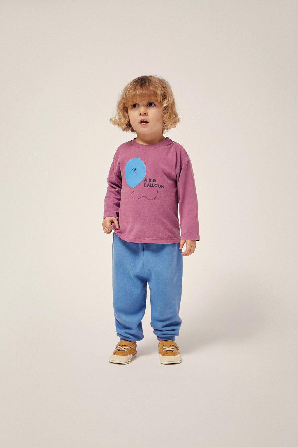 Organic Cotton Jogging Pants with Elastic Waist in Blue