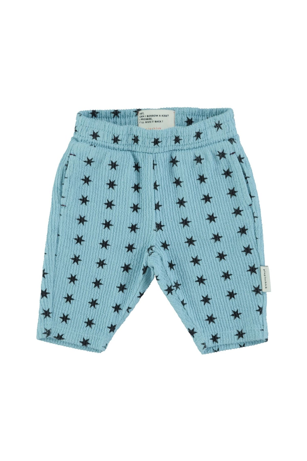 Organic Cotton Fleece Jogging Baby Pants Blue Black Stars