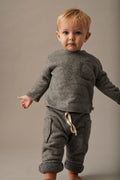 Bamboo Blend Baby Pants with Drawstring and Pockets in Grey