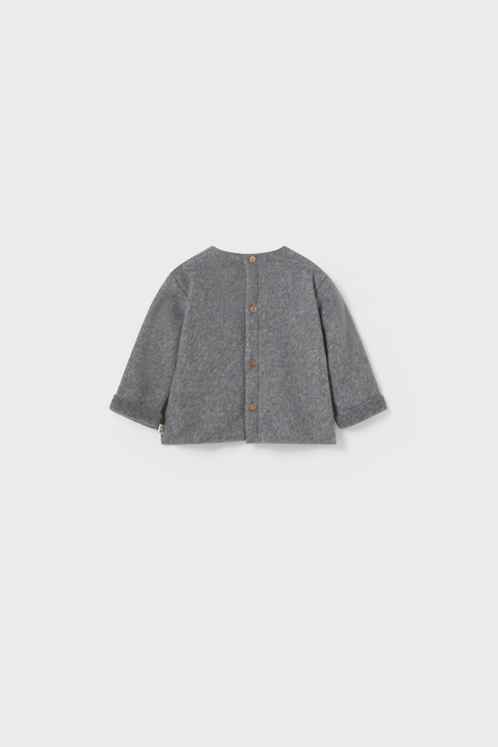 Bamboo Blend Baby Sweater with Front Pocket in Grey
