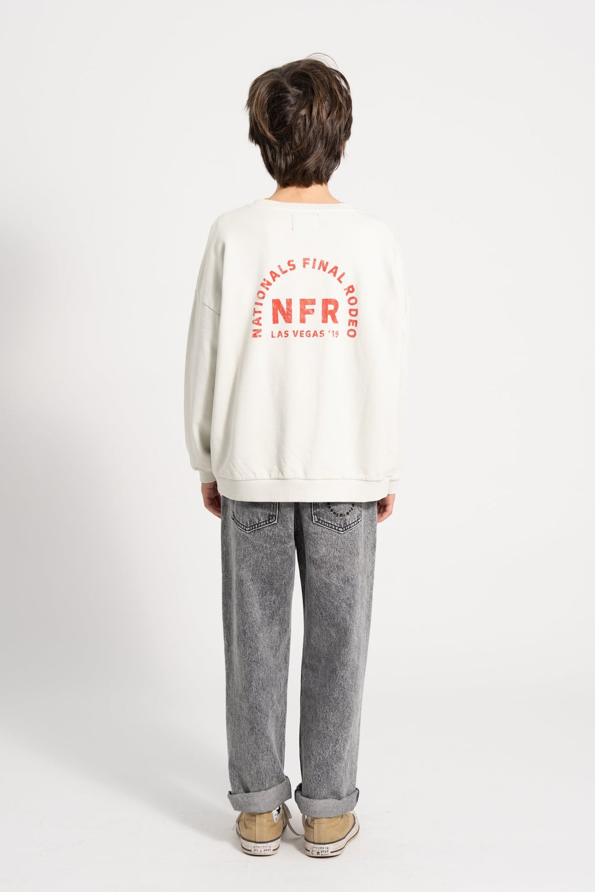 Sudadera unisex de felpa de algodón orgánico con estampado de círculos en crudo