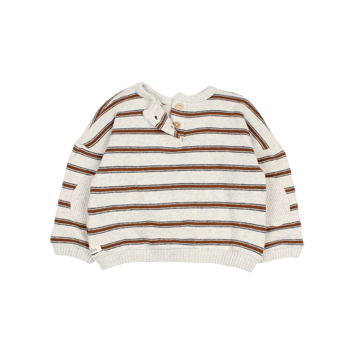 Soft Striped Cotton Sweatshirt with Kangaroo Pocket