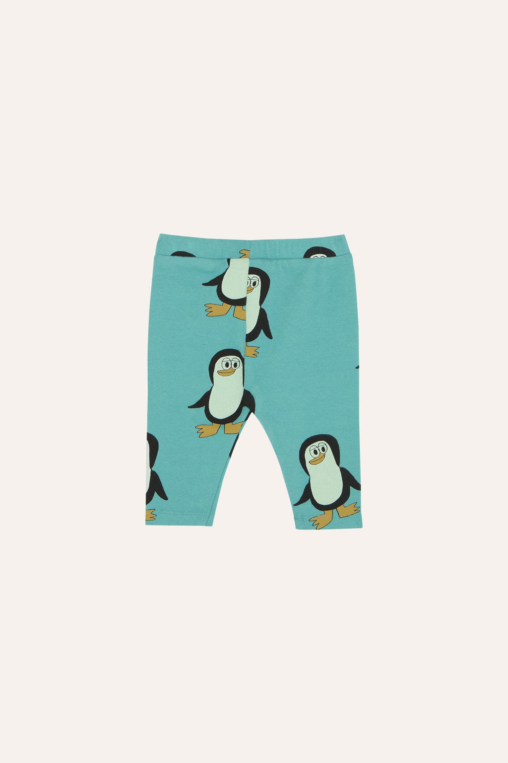 Organic Cotton Baby Leggings with Penguin Print in Light Blue