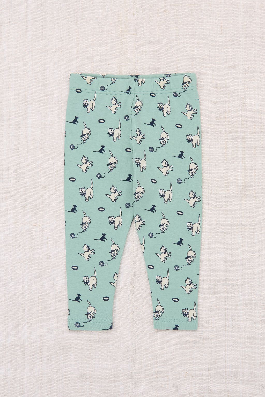 Organic Pima Cotton Baby Legging in Sage Cat Mouse