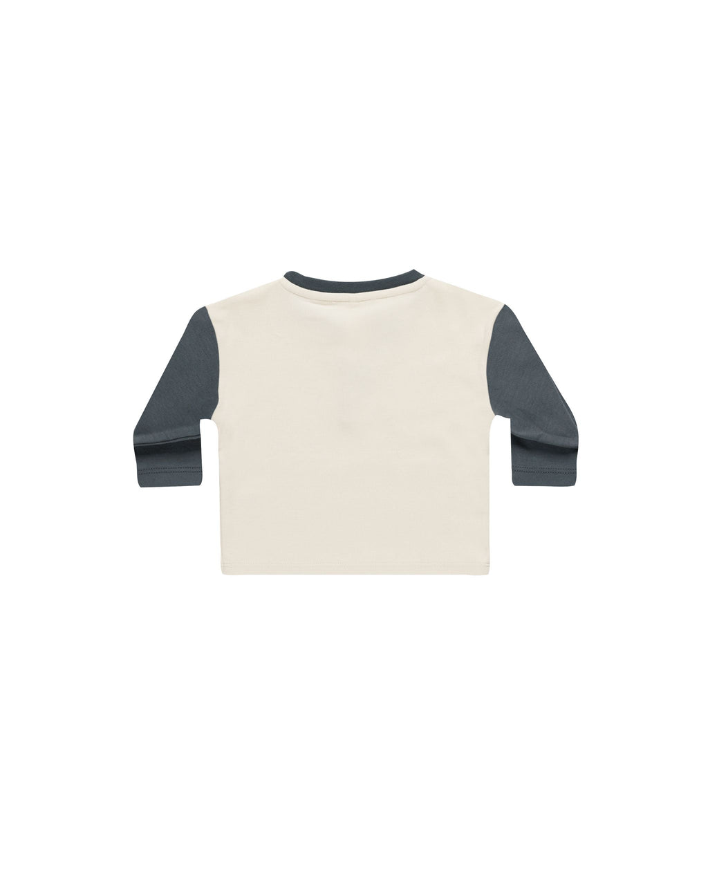 Henley-T-shirt met lange mouwen van biologisch katoen met kokosnootknopen in indigo naturel