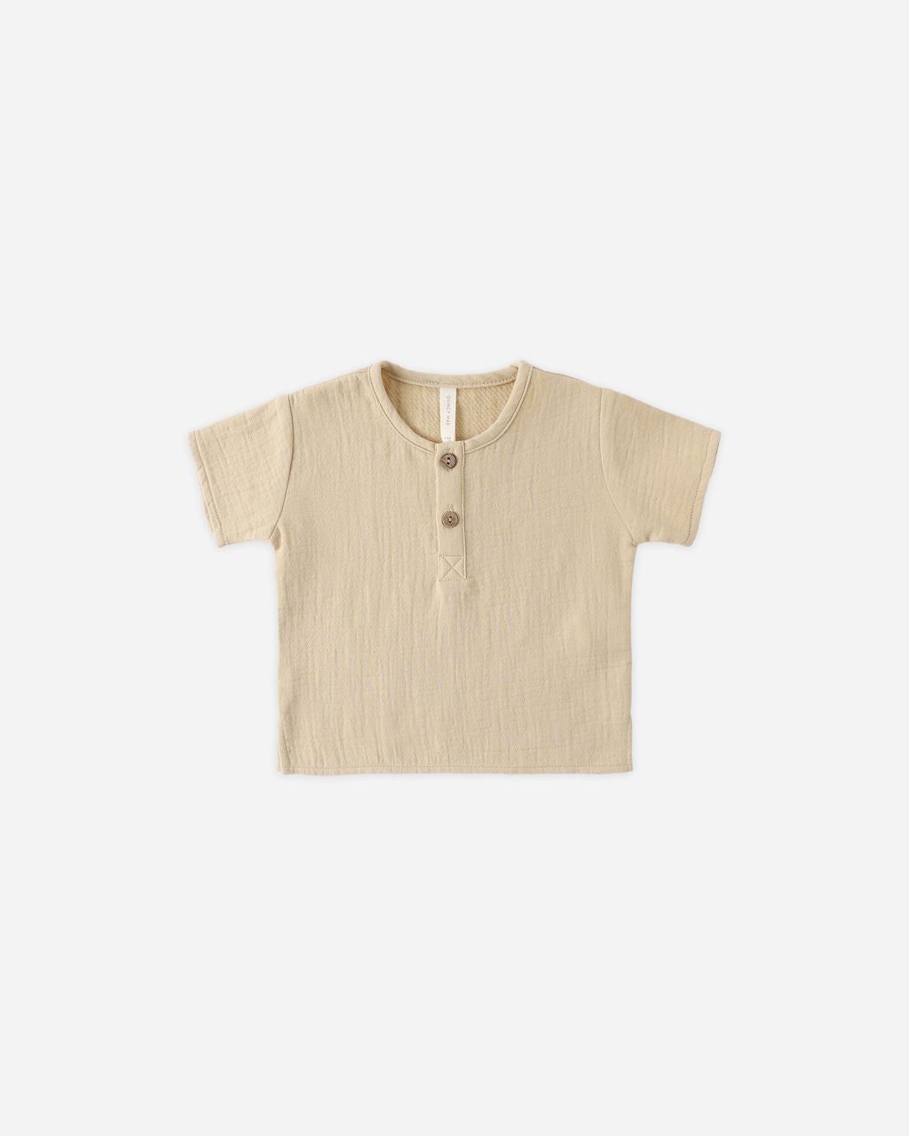 Boxy Fit Organic Cotton Gauze Shirt with Button Front in Butterscotch